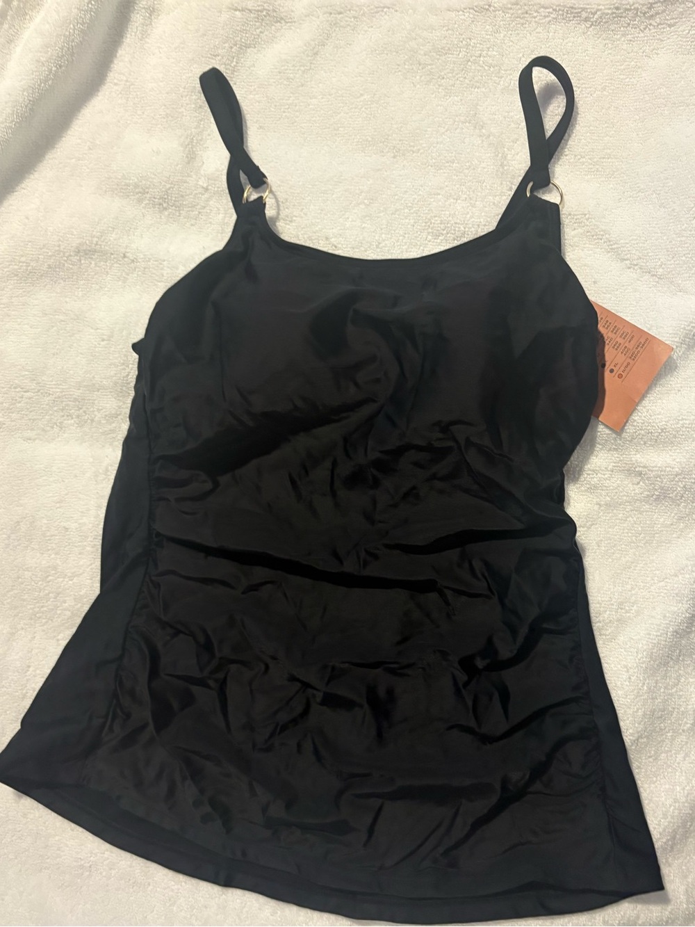 Shade & Shore Black Adjustable-Strap Tankini